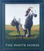 The pub sign. The White Horse, Hatfield Heath, Essex