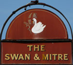 The pub sign. The Swan & Mitre, Bromley, Greater London