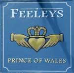The pub sign. Feeleys Free House, South Lambeth, Greater London