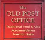 The pub sign. Old Post Office, Shrewsbury, Shropshire