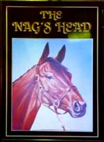 The pub sign. Nag's Head, Shrewsbury, Shropshire