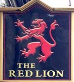 The pub sign. The Red Lion, Sedbergh, Cumbria