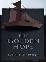 The pub sign. The Golden Hope, Sittingbourne, Kent