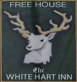 The pub sign. White Hart Inn, Colyford, Devon