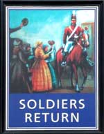 The pub sign. Soldiers Return, Ickenham, Greater London