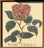 The pub sign. Rose Tavern, Norwich, Norfolk