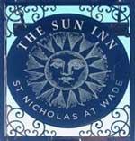 The pub sign. The Sun Inn, St Nicholas-at-Wade, Kent