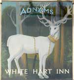 The pub sign. The White Hart, Halesworth, Suffolk