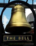 The pub sign. The Bell, High Wycombe, Buckinghamshire