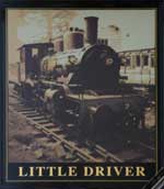 The pub sign. The Little Driver, Bow, Greater London
