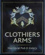 The pub sign. Clothiers Arms, Stocksmoor, West Yorkshire