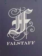 The pub sign. Falstaff Hotel, Canterbury, Kent