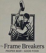 The pub sign. Frame Breakers, Ruddington, Nottinghamshire