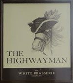 The pub sign. The Highwayman, Berkhamsted, Hertfordshire