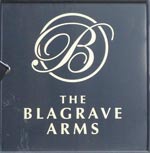 The pub sign. The Blagrave Arms, Reading, Berkshire