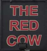 The pub sign. Red Cow, Cheshunt, Hertfordshire