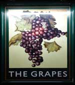 The pub sign. Grapes, Cambridge, Cambridgeshire