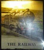The pub sign. Railway, Marple, Greater Manchester