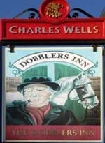 The pub sign. Dobblers Inn, Cambridge, Cambridgeshire