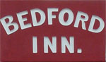 The pub sign. Bedford Inn, Ramsgate, Kent