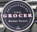 The pub sign. The Grocer, Spitalfields, Central London