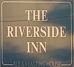 The pub sign. The Riverside Inn, Ashford, Kent