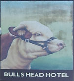 The pub sign. Bulls Head Hotel, Youlgreave (or Youlgrave), Derbyshire