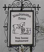 The pub sign. Blacksmith Arms, Wormshill, Kent