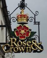 The pub sign. Rose & Crown, Maldon, Essex
