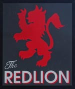 The pub sign. Red Lion, Manningtree, Essex