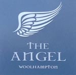 The pub sign. The Angel Inn, Woolhampton, Berkshire
