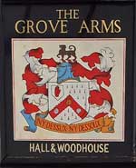 The pub sign. The Grove Arms, Ludwell, Wiltshire
