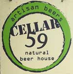 The pub sign. Cellar 59, Lyme Regis, Dorset