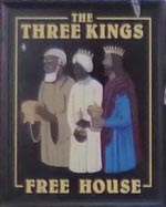 The pub sign. The Three Kings, Hanley Castle, Worcestershire