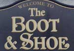 The pub sign. The Boot & Shoe, Greystoke, Cumbria