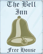 The pub sign. The Bell Inn, Ivychurch, Kent