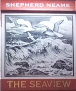 The pub sign. The Seaview, Birchington-on-Sea, Kent