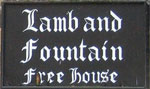 The pub sign. Lamb & Fountain, Frome, Somerset