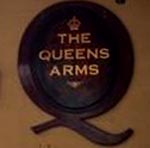 The pub sign. The Queens Arms, Birmingham, West Midlands