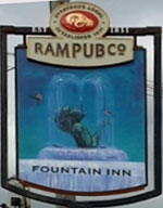 The pub sign. Fountain Inn, Plumpton Green, East Sussex