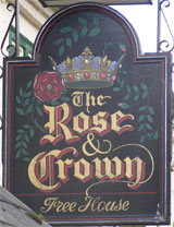 The pub sign. The Rose & Crown, Perry Wood, Kent