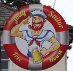 The pub sign. Jolly Sailor, Maldon, Essex