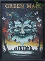 The pub sign. Green Man, Toot Hill, Essex