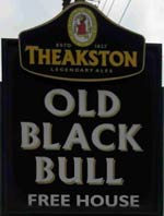 The pub sign. Old Black Bull, Raskelf, North Yorkshire