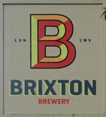 The pub sign. Brixton Brewery Tap Room, Brixton, Greater London