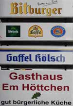 The pub sign. Em Höttchen, Bad Münstereifel, Germany