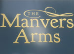 The pub sign. The Manvers Arms, Radcliffe on Trent, Nottinghamshire