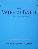 The pub sign. The Wife of Bath, Wye, Kent