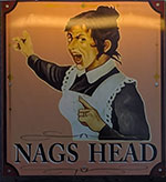 The pub sign. The Nags Head, Rochester, Kent