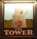 The pub sign. The Tower, St Leonards on Sea, East Sussex